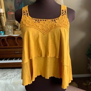 F21 Mustard Gold Hi-lo Tank Top